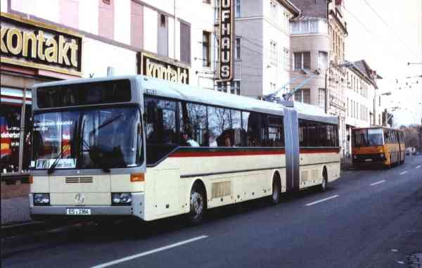 Duo-Bus des Typs Daimler Benz O 405 GTD in Eberswalde