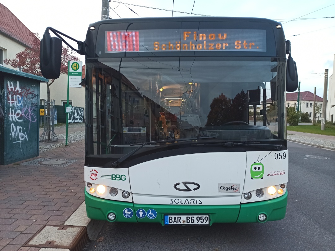 Gelenkobus Nr. 059 vom polnischen Typ Solaris Trollino 18 III Cegelec AC