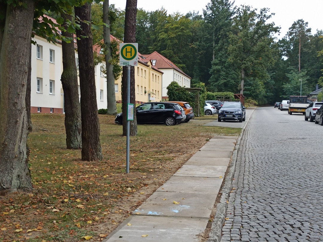 Haltestelle „Eberswalde, Barnimhöhe” in Richtung Markt