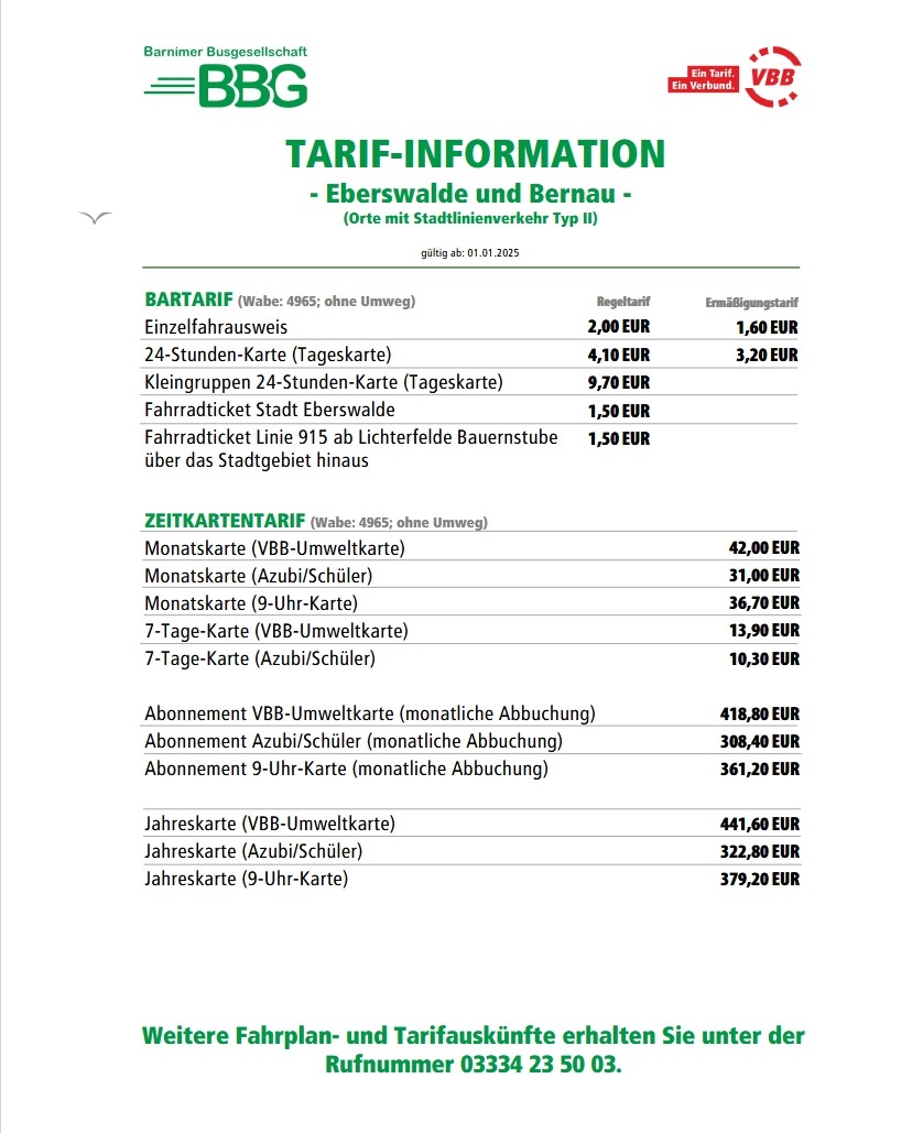 Tarif-Information g&uuml;ltig ab 01.01.202