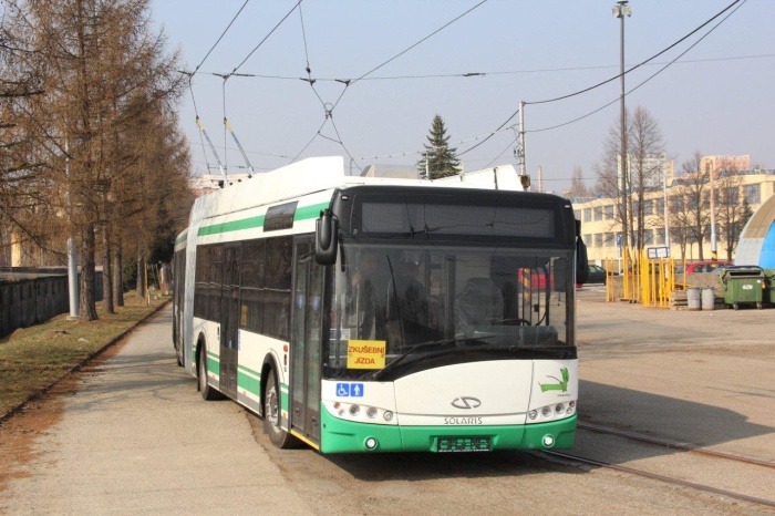 Eberswalder Gelenkobus 061 auf Probefahrt in Ostrava/CZ